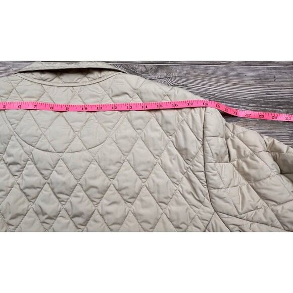 Lands End Jacket Women XL Coat Diamond Quilted Beige Lightweight Classic Casual - Picture 11 of 16